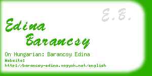 edina barancsy business card